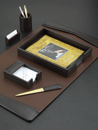 34" x 20" Glazed Leather Executive Desk Pad