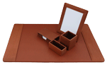 Brown & Wood 6-Piece Leather Desk Set