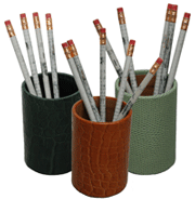 Hunter, Luggage, Jade Croco-Grain Pencil Holder
